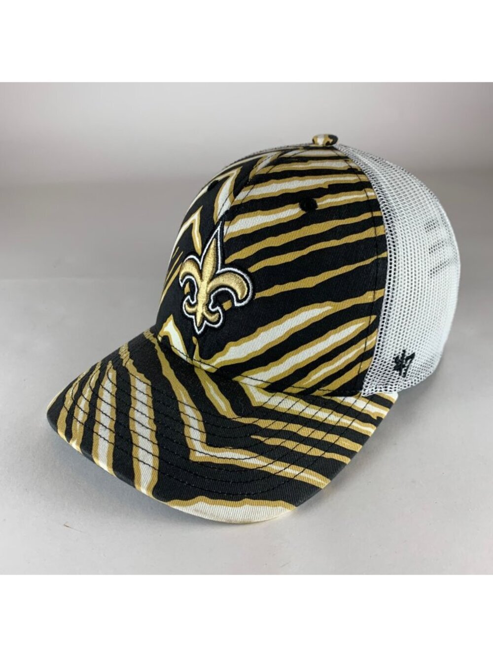 New Orleans Saints MLB Black Gold 47 Brand Zubaz Strapback Trucker Hat